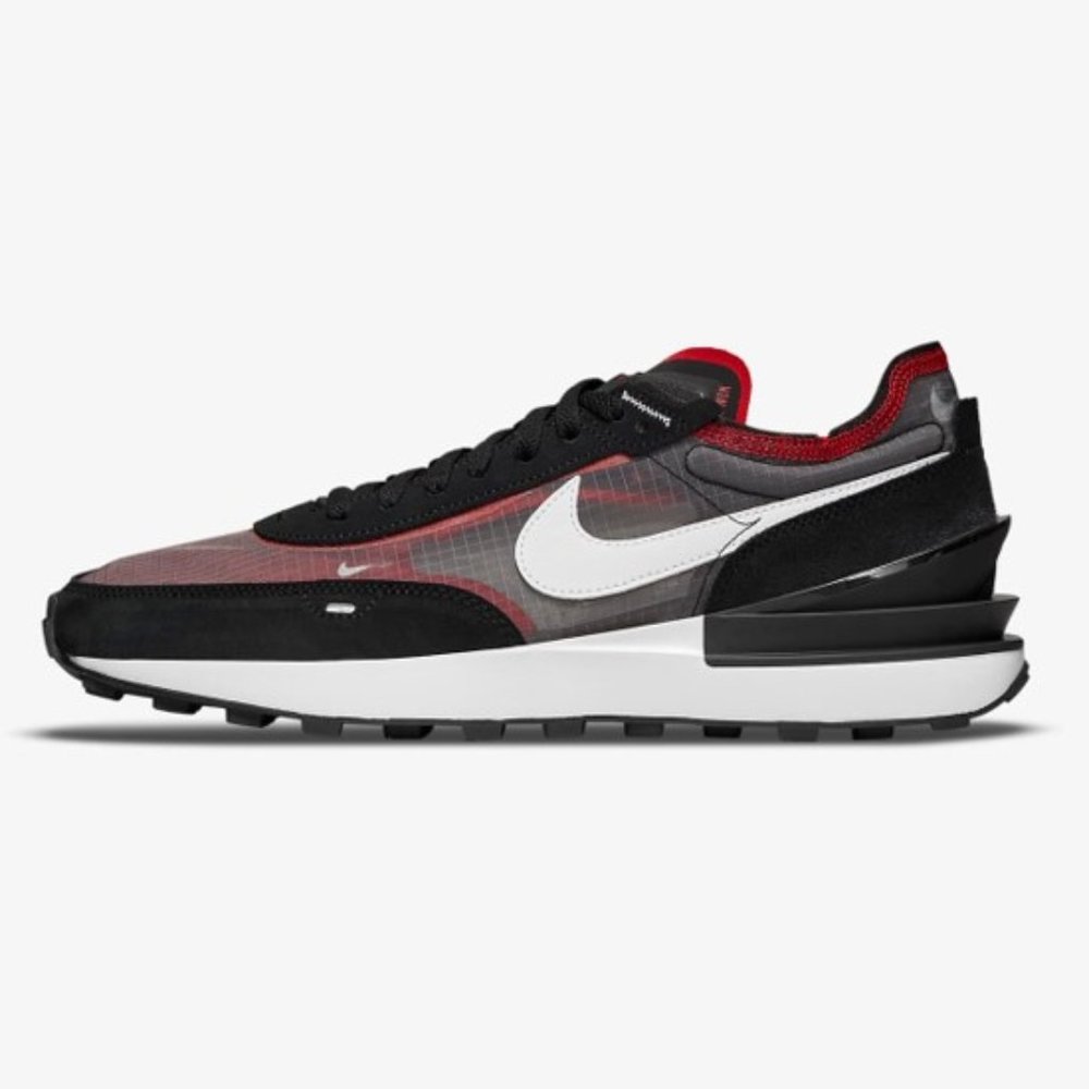 Nike Waffle One SE Black, Red, Grey and White Mesh Trainer Runner Running Shoe